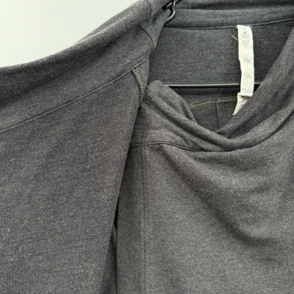 Lululemon Womens Open Cardigan Size 12 Stretch Modal Jersey Wrap Jacket gray - Picture 4 of 14